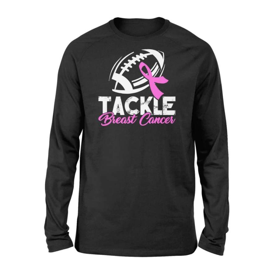 Tackle Breast Cancer Shirt Awareness Football Survivor Gift Shirt For Men Women – Standard Long Sleeve