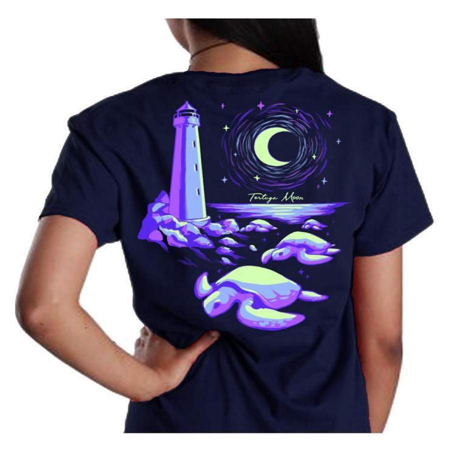 Southern Attitude Tortuga Moon Lighthouse Turtles Comfort Colors T-Shirt