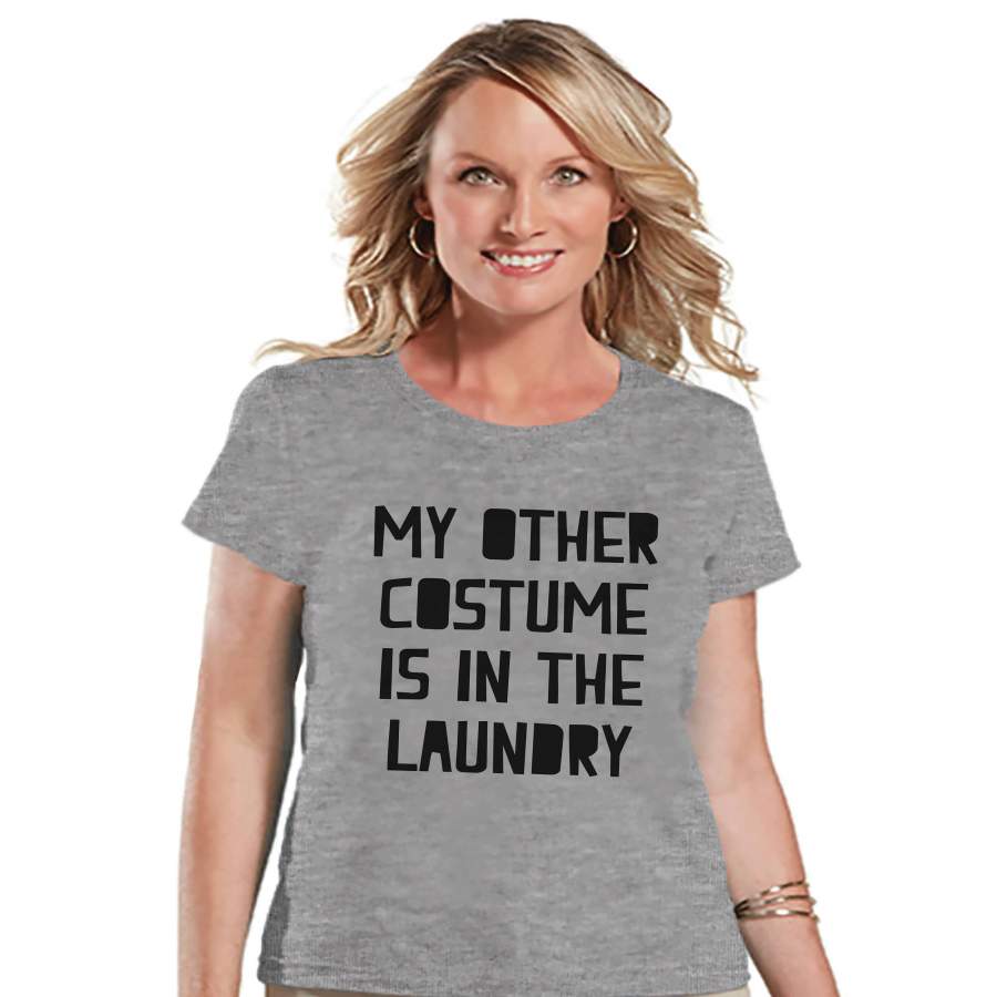 Women's Halloween Shirt - Funny Halloween Costume Laundry Shirt - Happy Halloween Party - Adult Halloween Costumes - Grey Halloween Shirt x Halloween costumes 2024