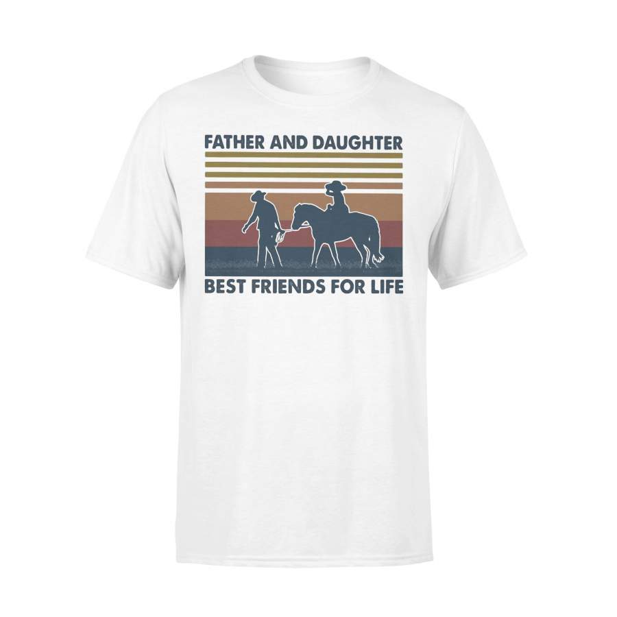 Father And Daughter Best Friends For Life Horse Vintage T-shirt