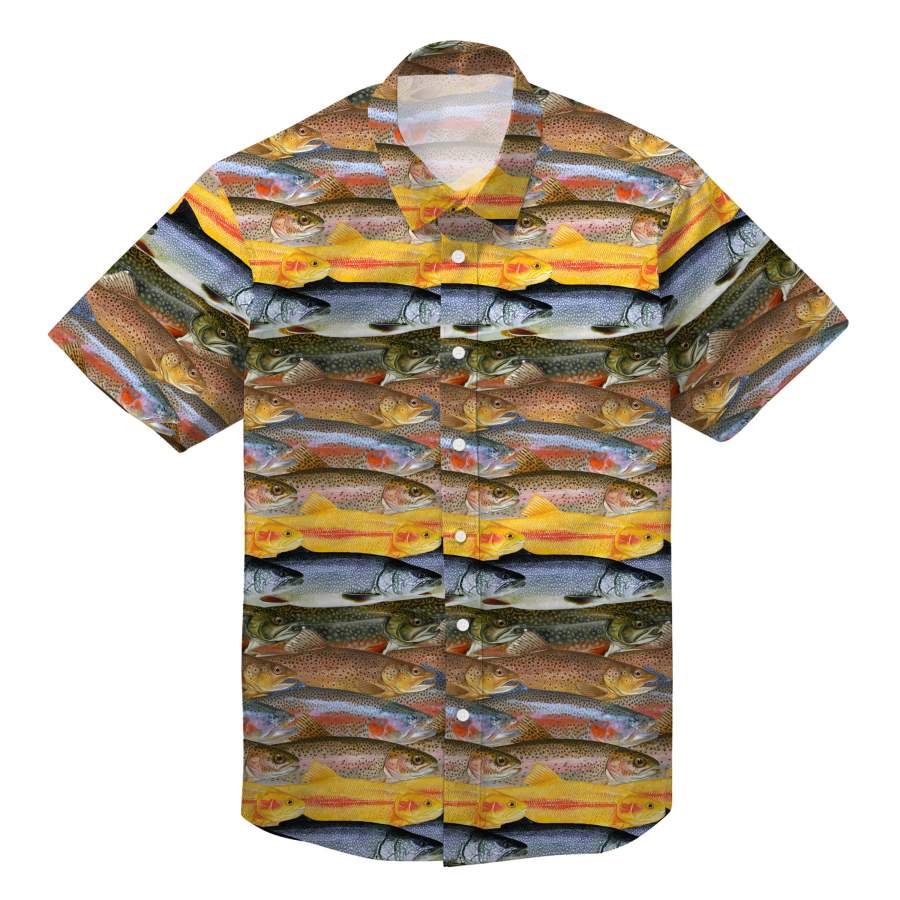 Trout Fishing Collection Hawaii All Over Printed Shirts Ha47606