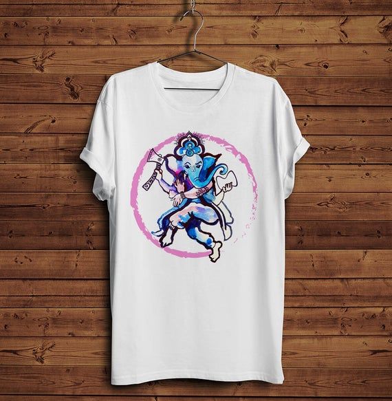 Ganesh Dance T Shirt Tee Elephant Hindu God Vedic Yoga Meditation Spiritual Religion