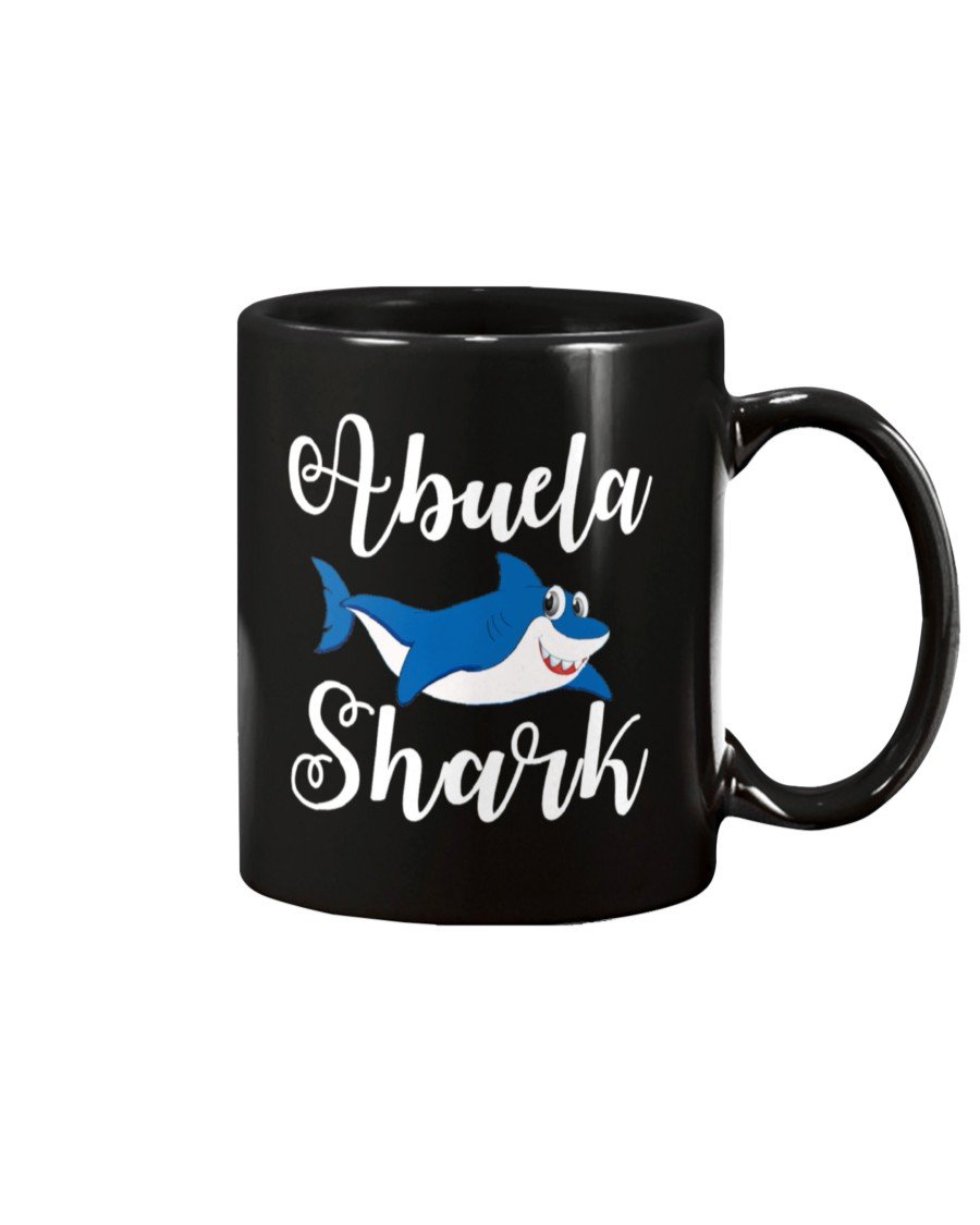 Abuela Shark Funny Spanish Grandmother Novelty Gift Black Mugs