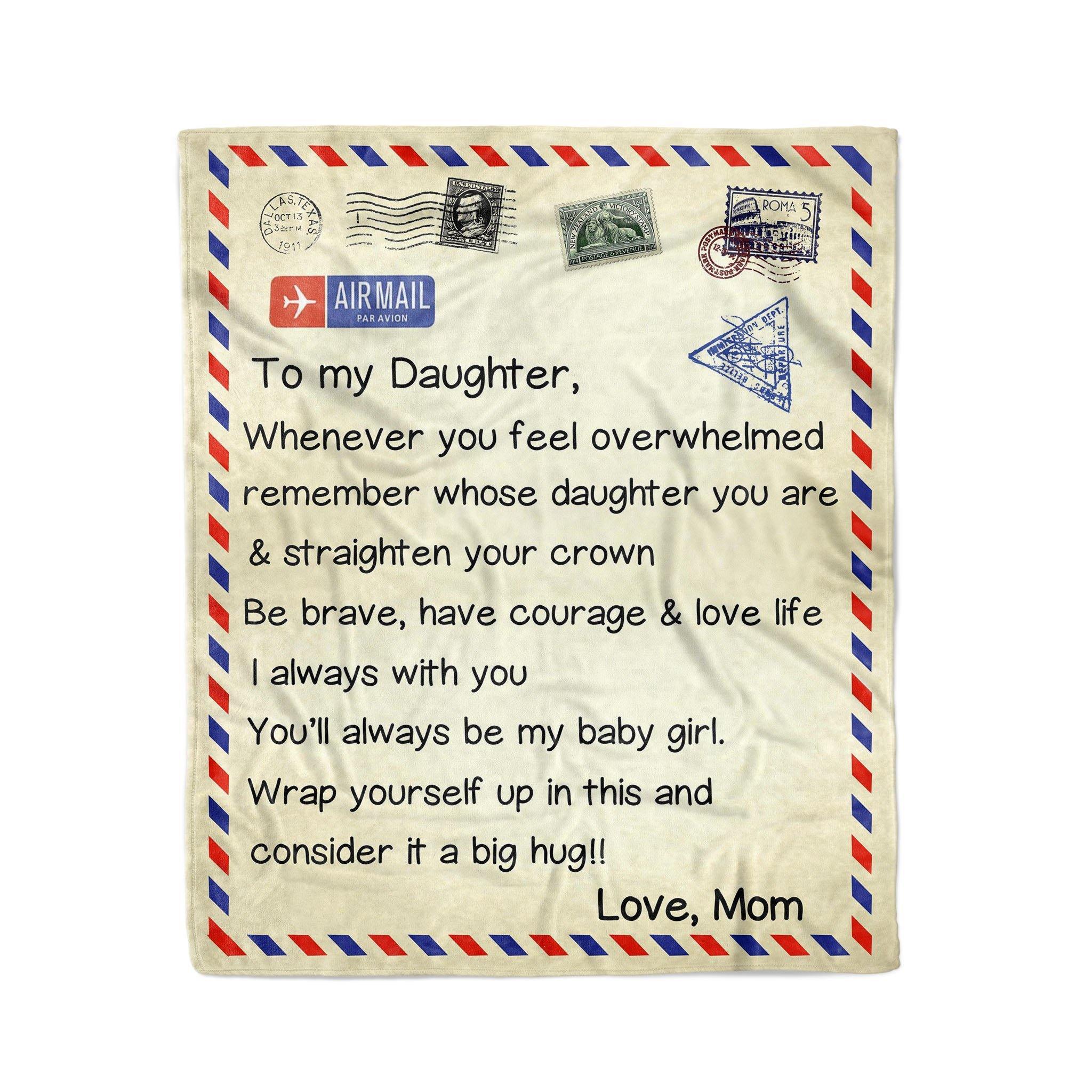 To My Daughter Letter – Meaningful Gifts For Daughter For Family Unique Gifts Ideas For Home Decor  – Fleece Blanket Sherpa Blanket