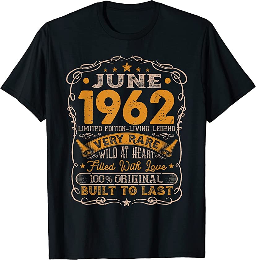 Vintage June 1962 Distressed 59 Years Old 59th Birthday T-Shirt