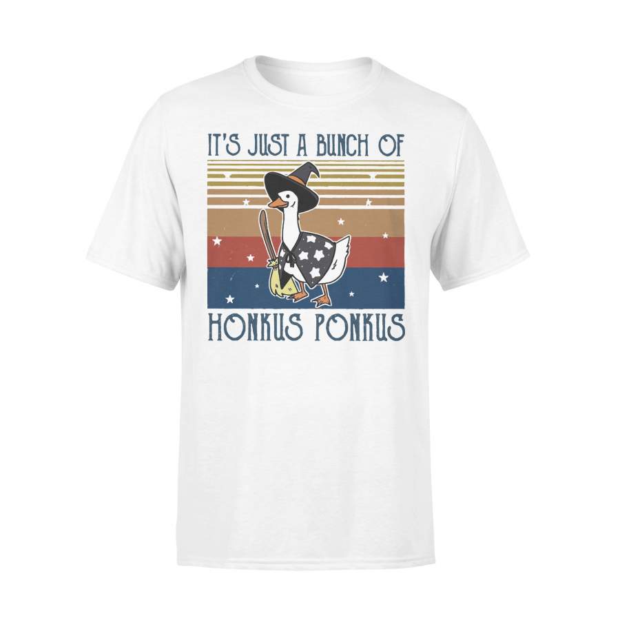 It’s Just A Bunch Of Honkus Ponkus Halloween Witch Duck Vintage Retro T-shirt