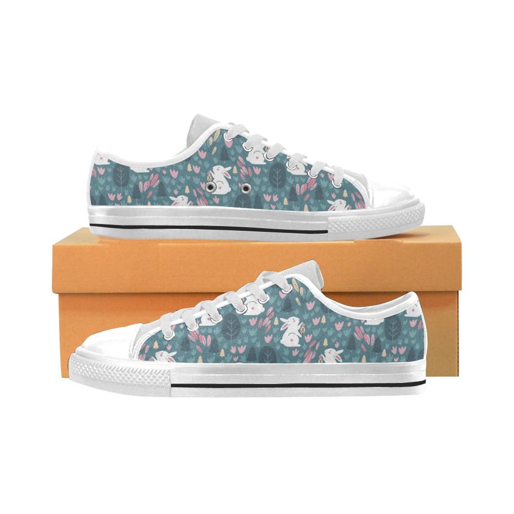 Cute rabbit pattern Men’s Low Top Shoes White