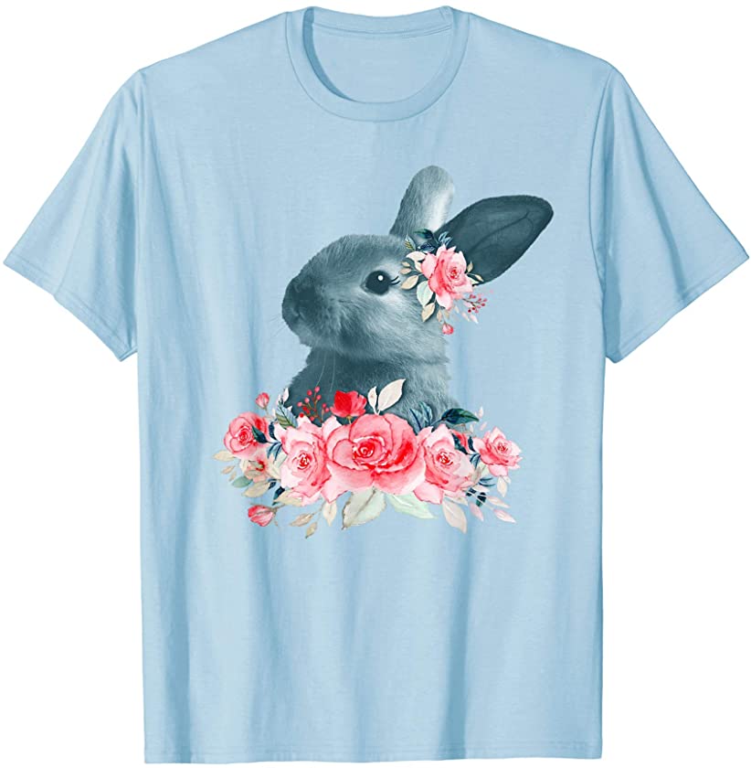 Beautiful Easter Bunny Vintage Floral Easter T-Shirt