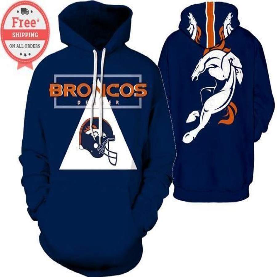 Denver Broncos Football Team Printed Unisex Hoodie Unisex 3D All Over Print