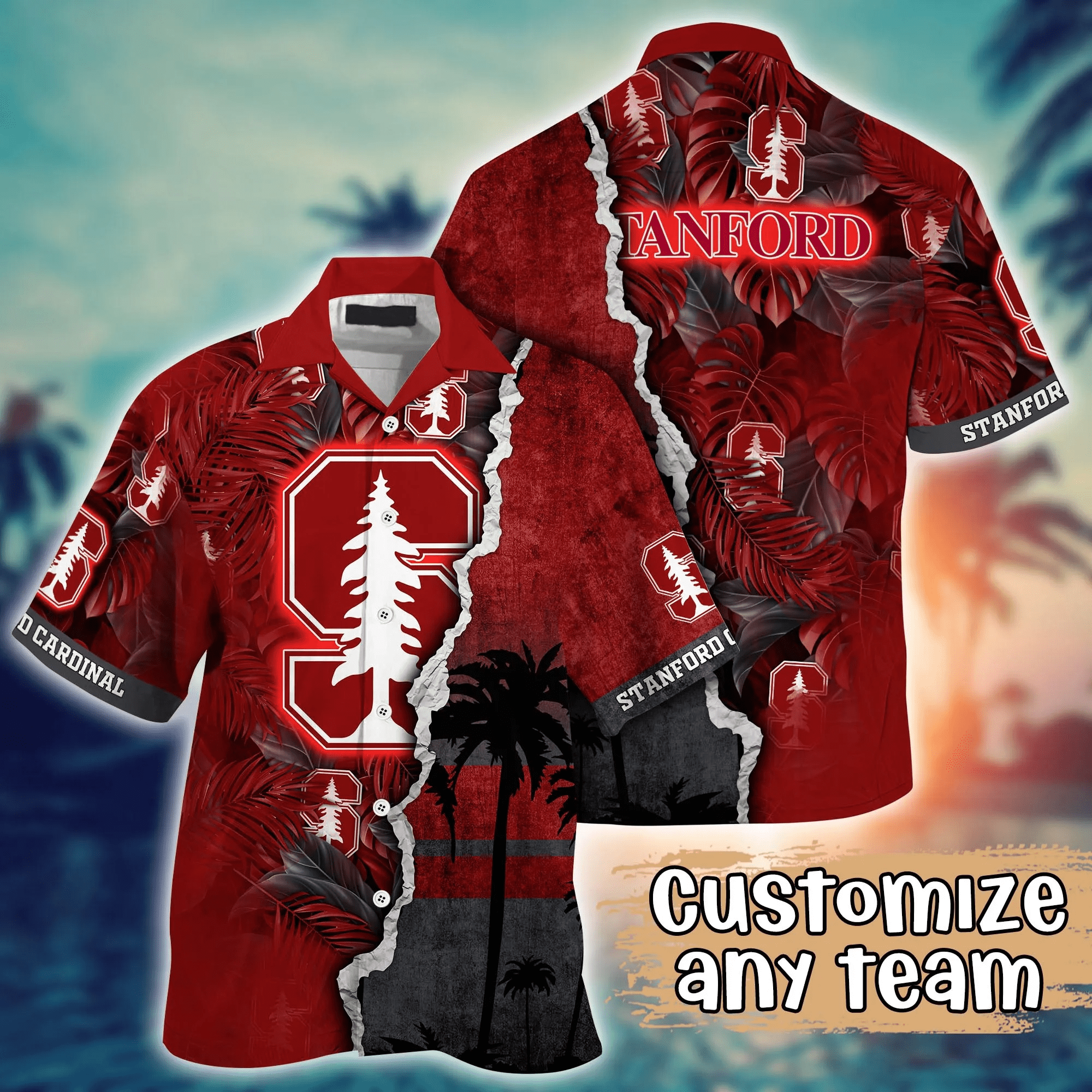 Stanford Cardinal NCCA Hawaiian Shirt Custom Tropical Aloha Shirt