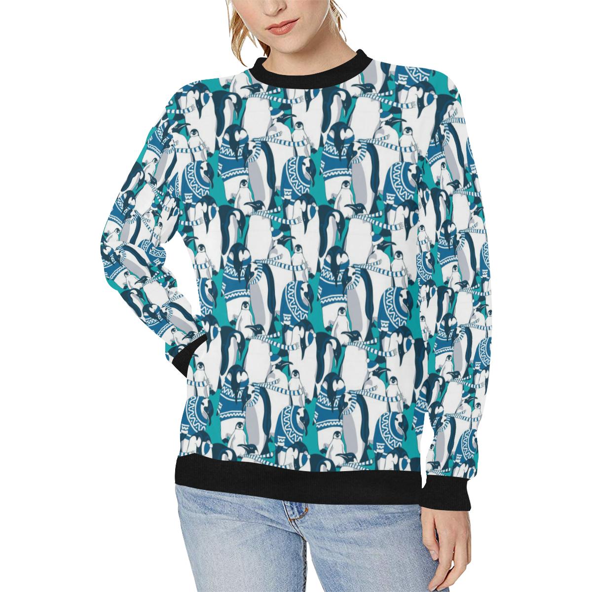 Penguin Pattern Women’s Crew Neck Sweatshirt