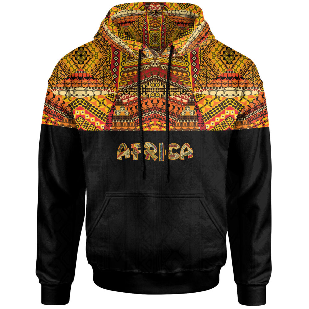 Africa Hoodie – African Pattern Horizontal Style Hoodie