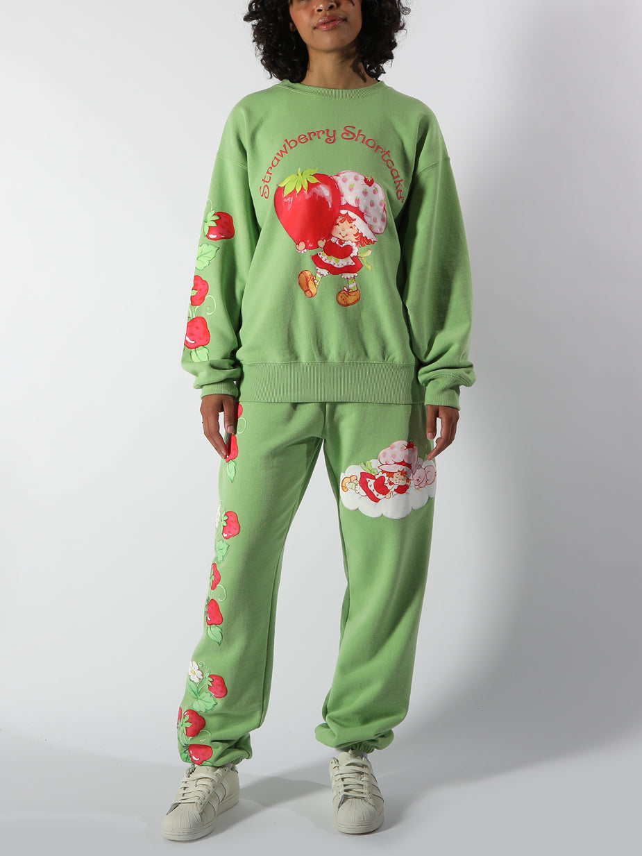 Strawberry Shortcake Puff Print Crew Neck Sweatshirt