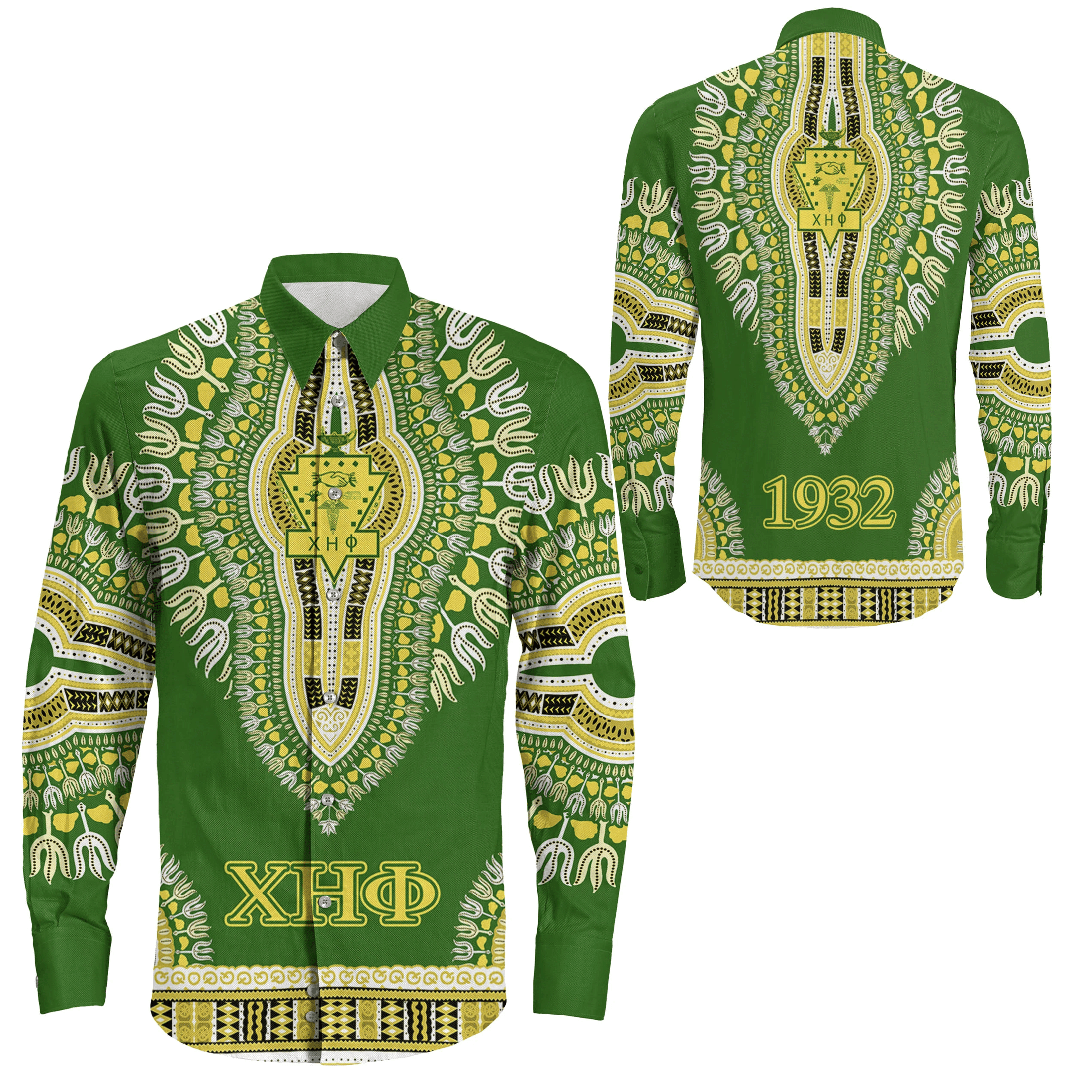 Chi Eta Phi Dashiki Long Sleeve Button Shirt