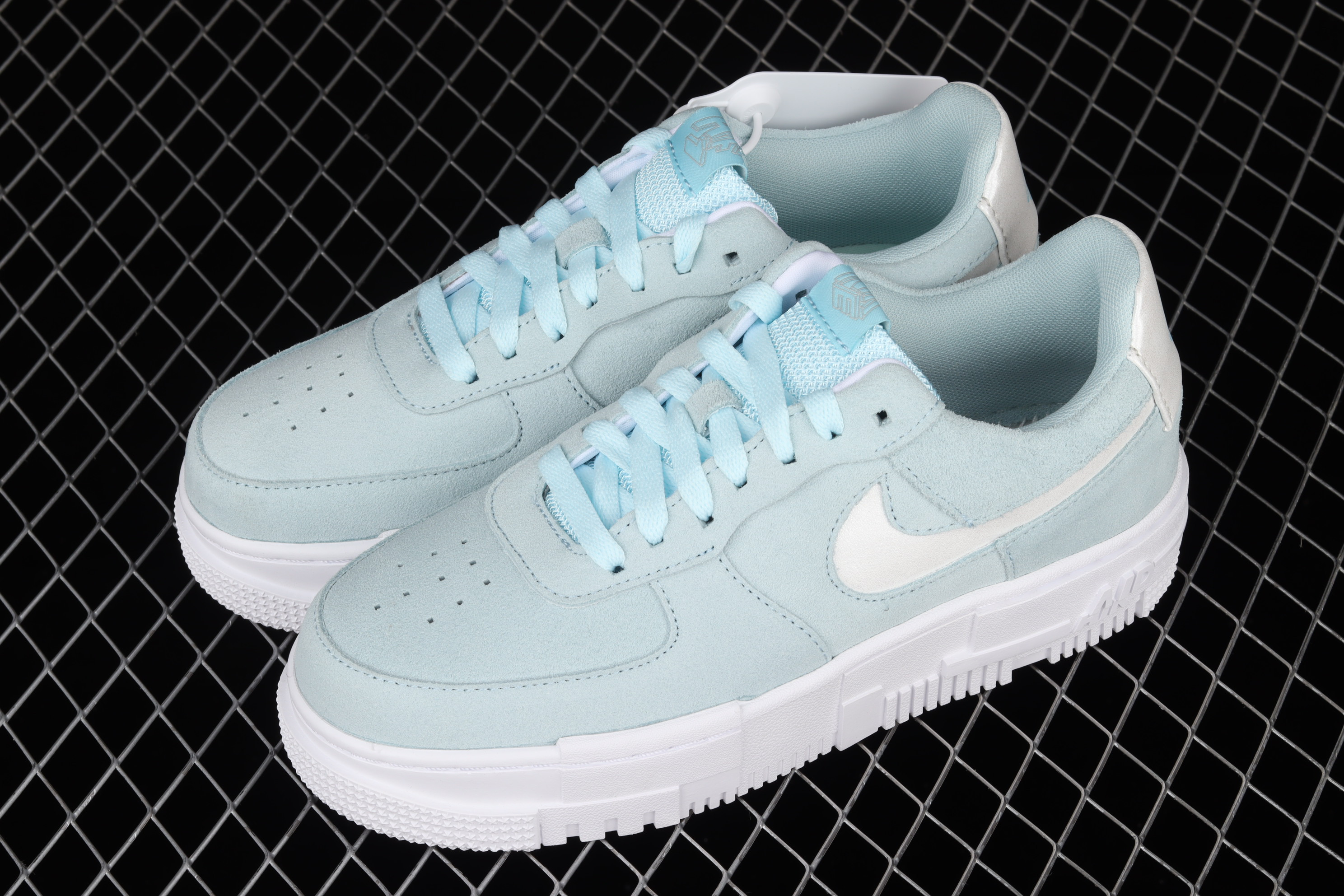 Nike Air Force 1 Pixel Mint Green Suede Shoes Sneakers, Women SNK869492938