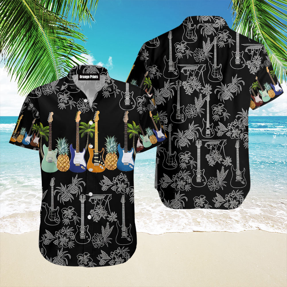 Electric Guitar Aloha Hawaiian Shirts For Men & For Women | Hw4605