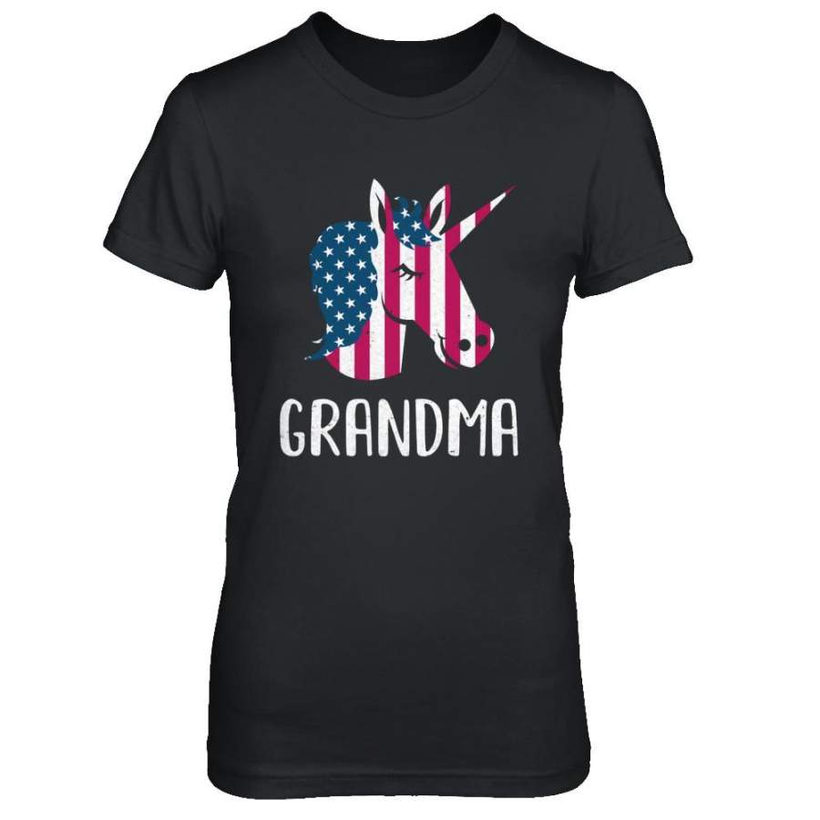 Patriotic Grandma Unicorn Americorn 4Th Of July T-shirt