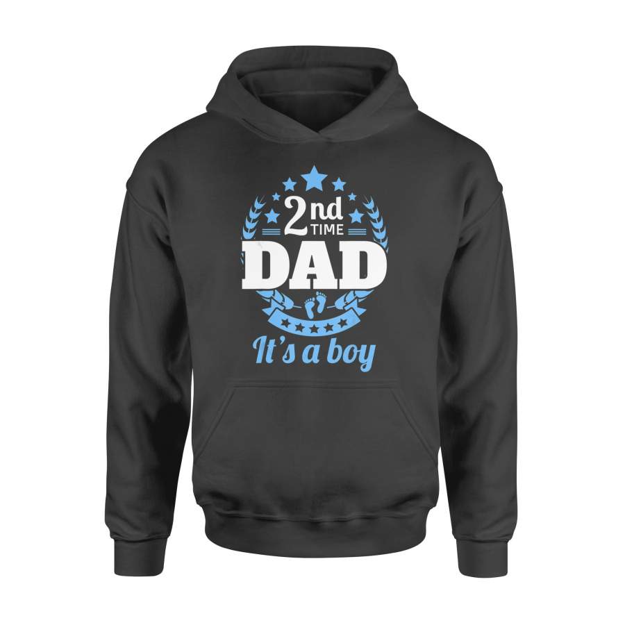 2nd Time Dad It’s A Boy Gifts Cute Second Baby Announcement – Standard Hoodie