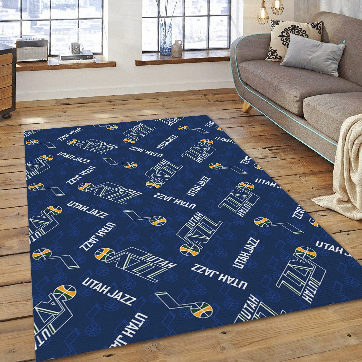 Utah Jazz Patterns Reangle Area Rug, Bedroom Rug – Christmas Gift Us Decor