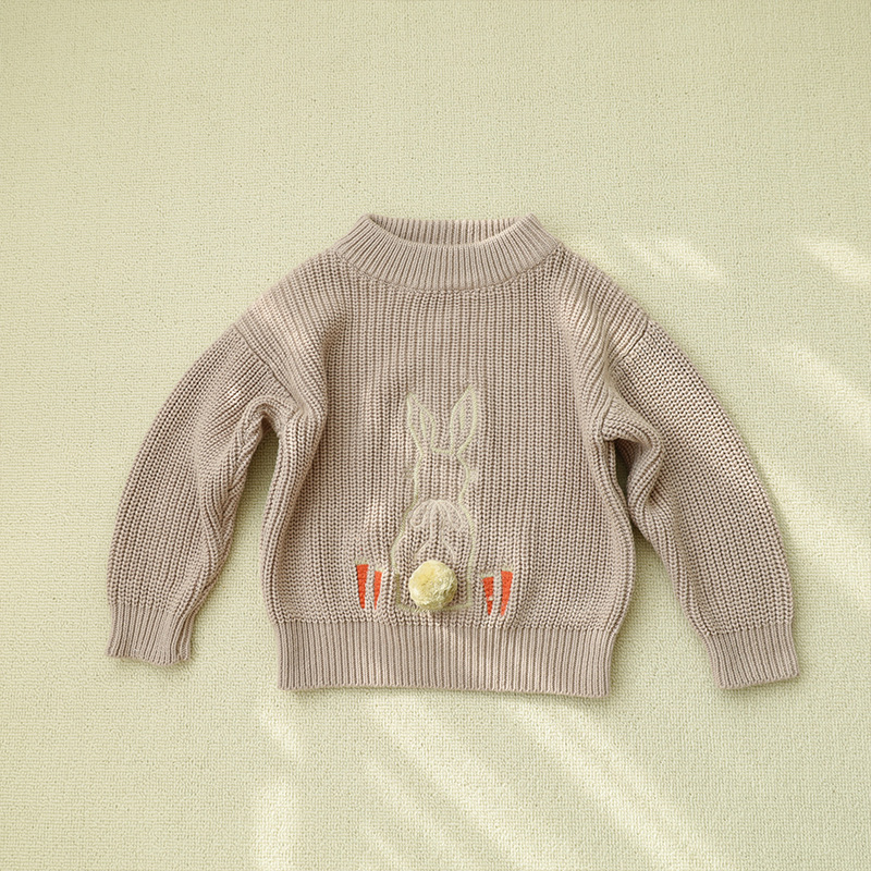 WAWA Brand Baby Girls Sweaters Cute Rabbit Printed Winter Warm Child Knit Pullover Fashion Kids Sweater Outwear Clothing alx