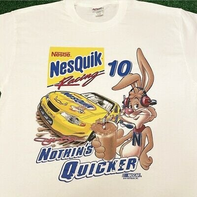 Vtg 90s Nesquick Snack Tee Nascar Racing Promo Rare Vintage Shirt S 5751