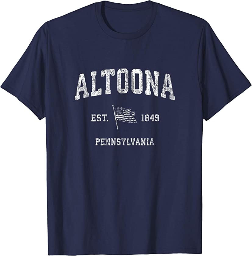 Altoona Pennsylvania PA T-Shirt Vintage US Flag Sports Tee