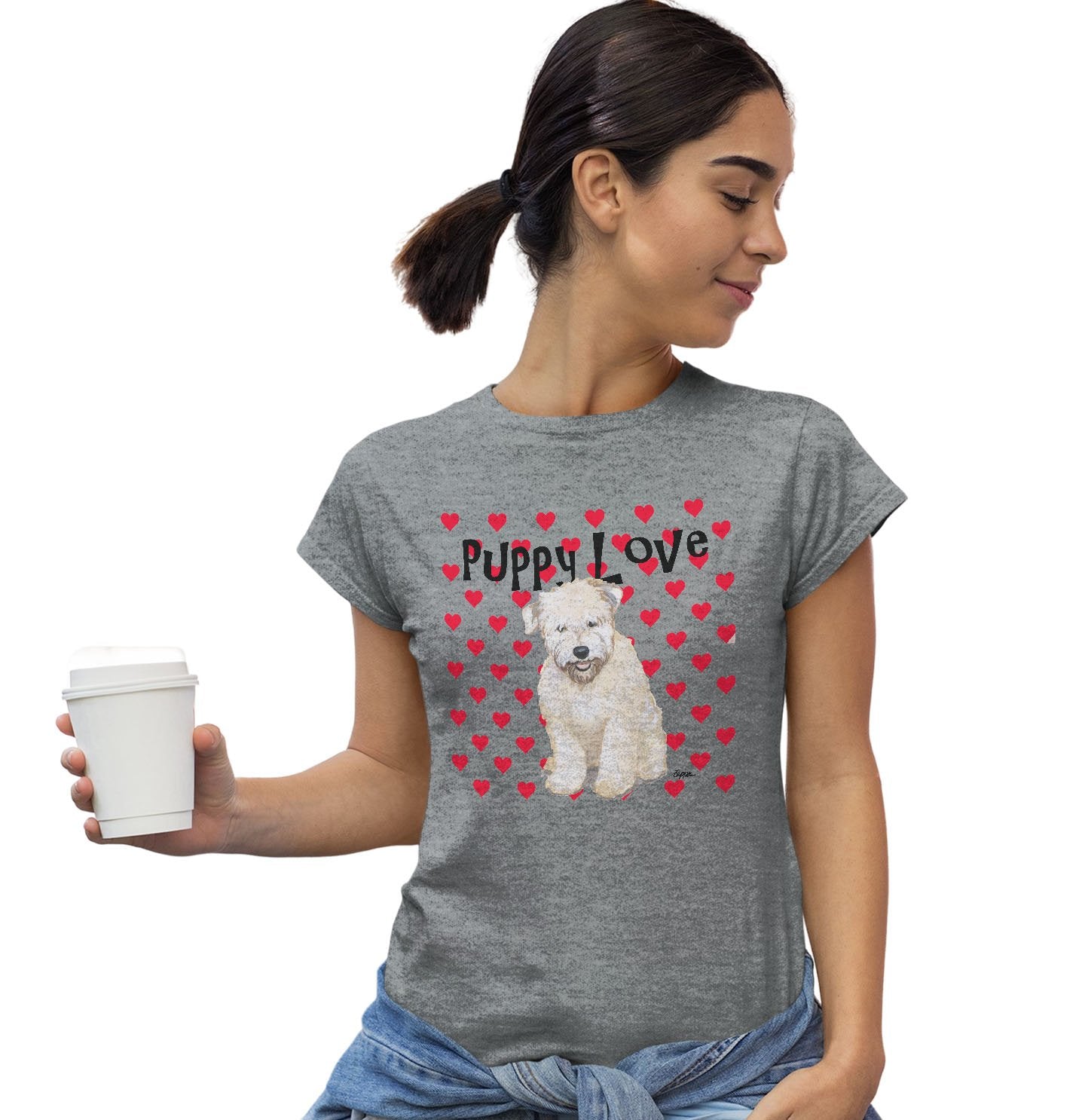 Wheaten Terrier Puppy Love – Women’S Fitted T-Shirt