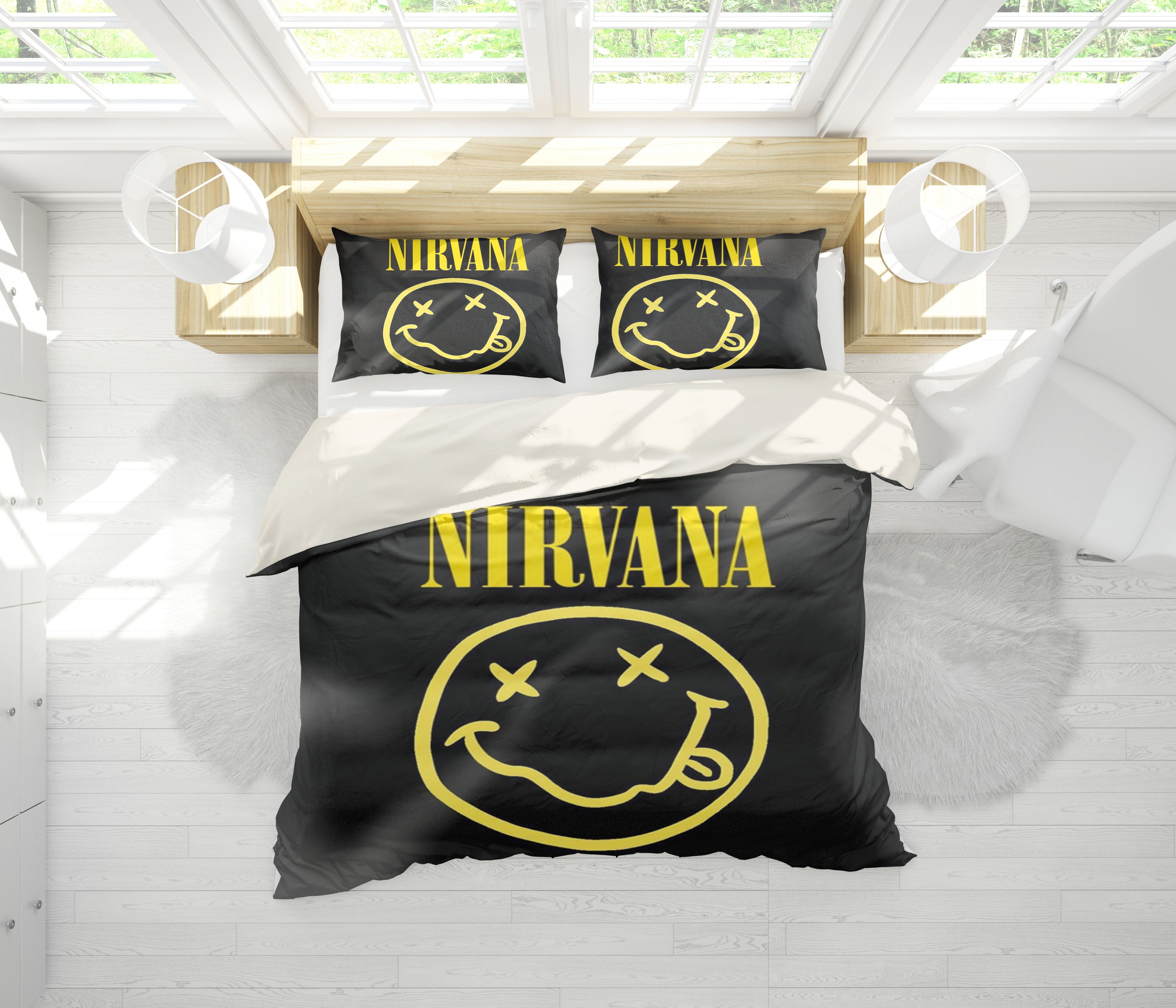 3D Band Nirvana Quilt Cover Set Bedding Set Pillowcases 150