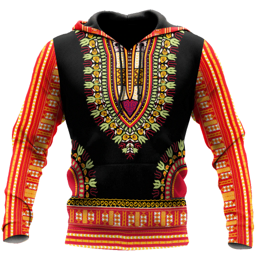 African American African Red Dashiki 3D Over Printed