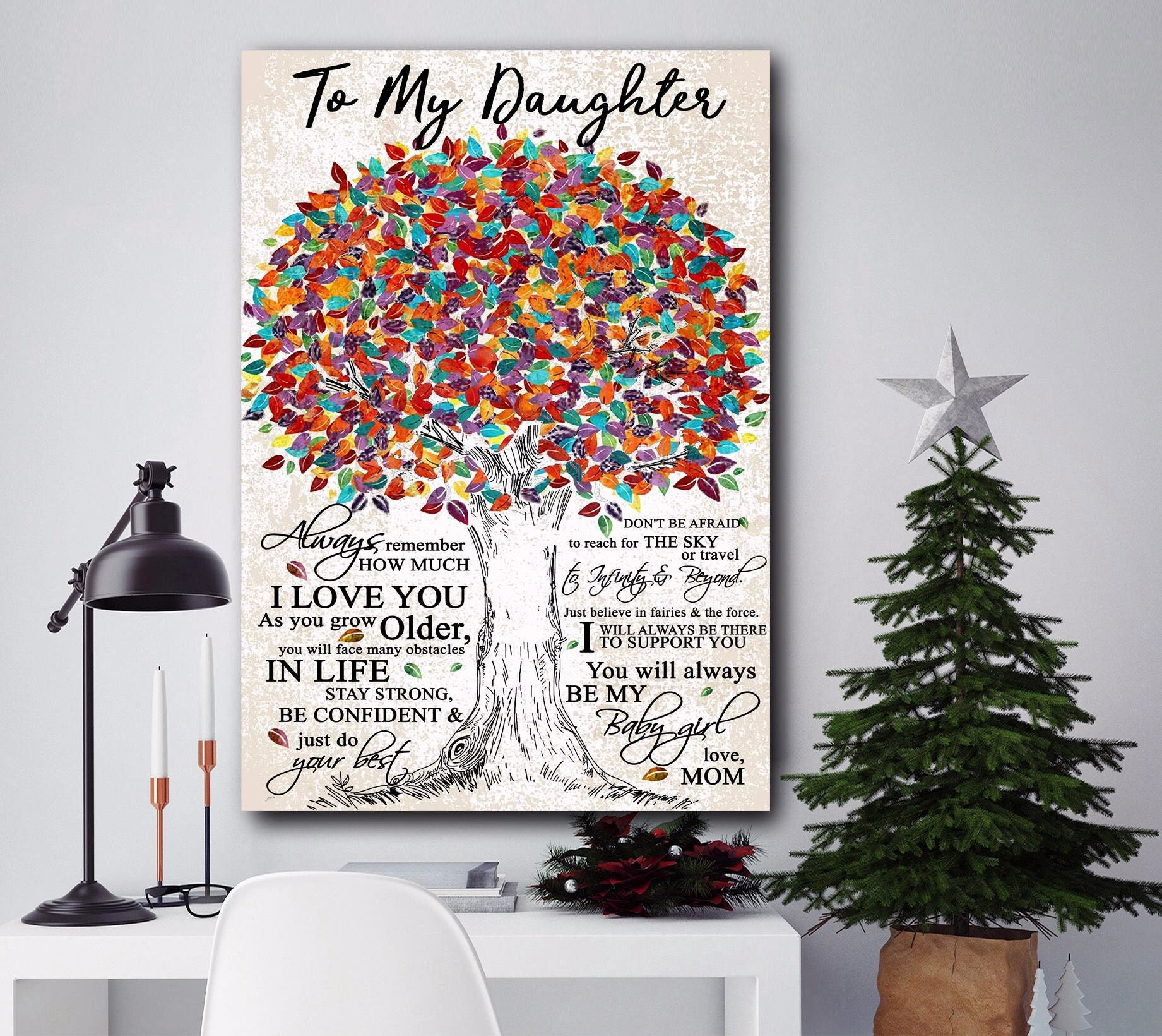 & Canvas | To My Daughter Canvas, Mother Daughter Tree Of Life, Birthday Gifts For Daughter, Daughter Quote, Home Decor, Christmas