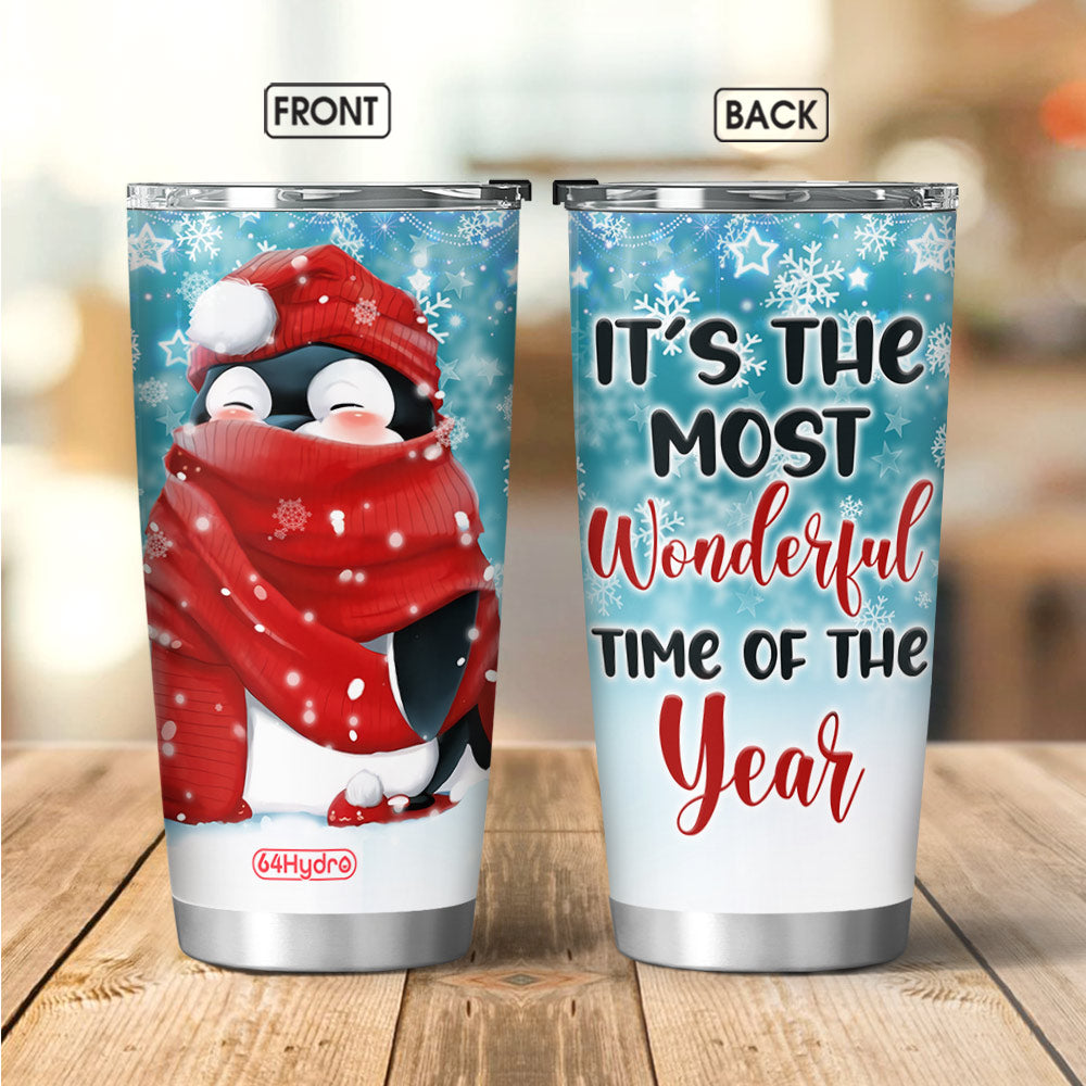 Christmas Penguin Its The Most Wonderful Time Of The Year Mdlz1306005Y Stainless Steel Tumbler