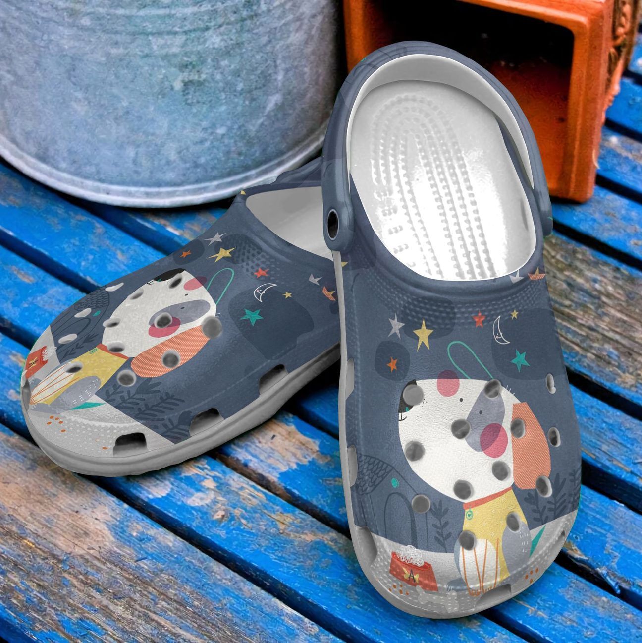 Dog Personalized Clog, Custom Name, Text, Color, Number Fashion Style For Women, Men, Kid, Print 3D Dog And Night