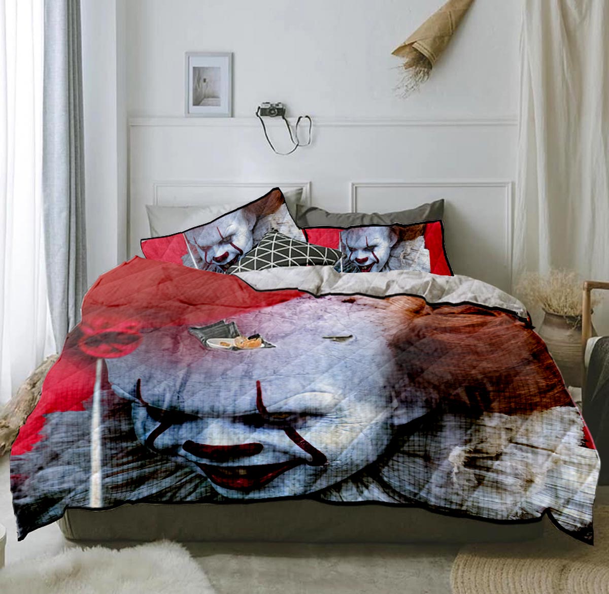 Gift Ideas Halloween It Pennywise Red Horror Quilt Bedding Set ...