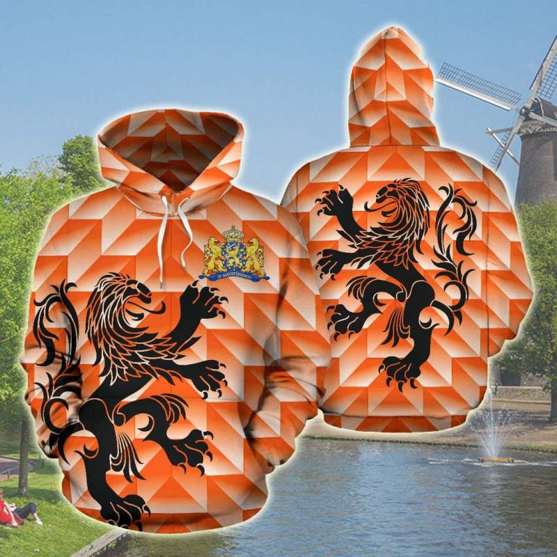 The Netherlands Lion Holland Retro All Over Print Hoodies