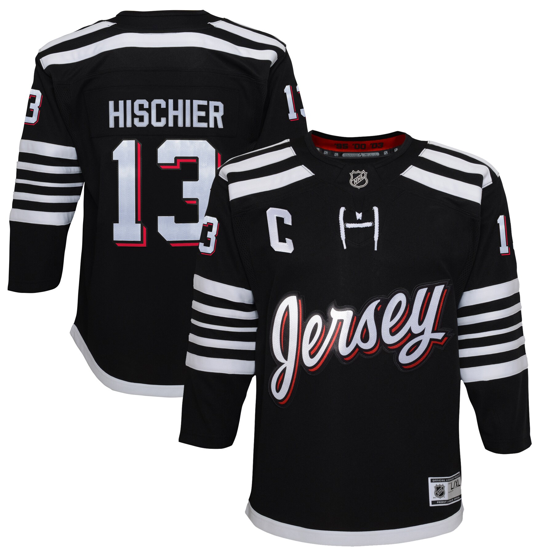 Youth New Jersey Devils Nico Hischier Black 2021/22 Alternate Premier Player Jersey