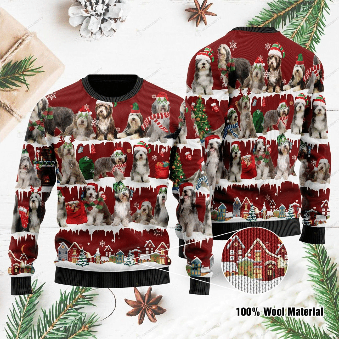 Bearded Collie Christmas Ugly Sweater Tn141257