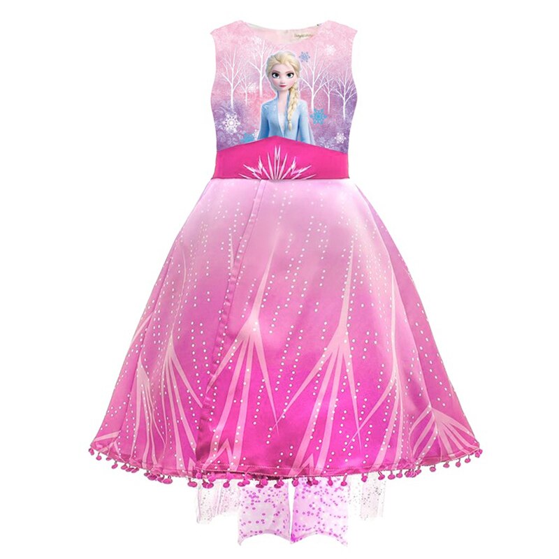 Baby Girls Dress Frozen Anna Elsa Princess Dresses Cartoon Cosplay Snow Queen Fashion Tulle Party Costume Children Clothings alx