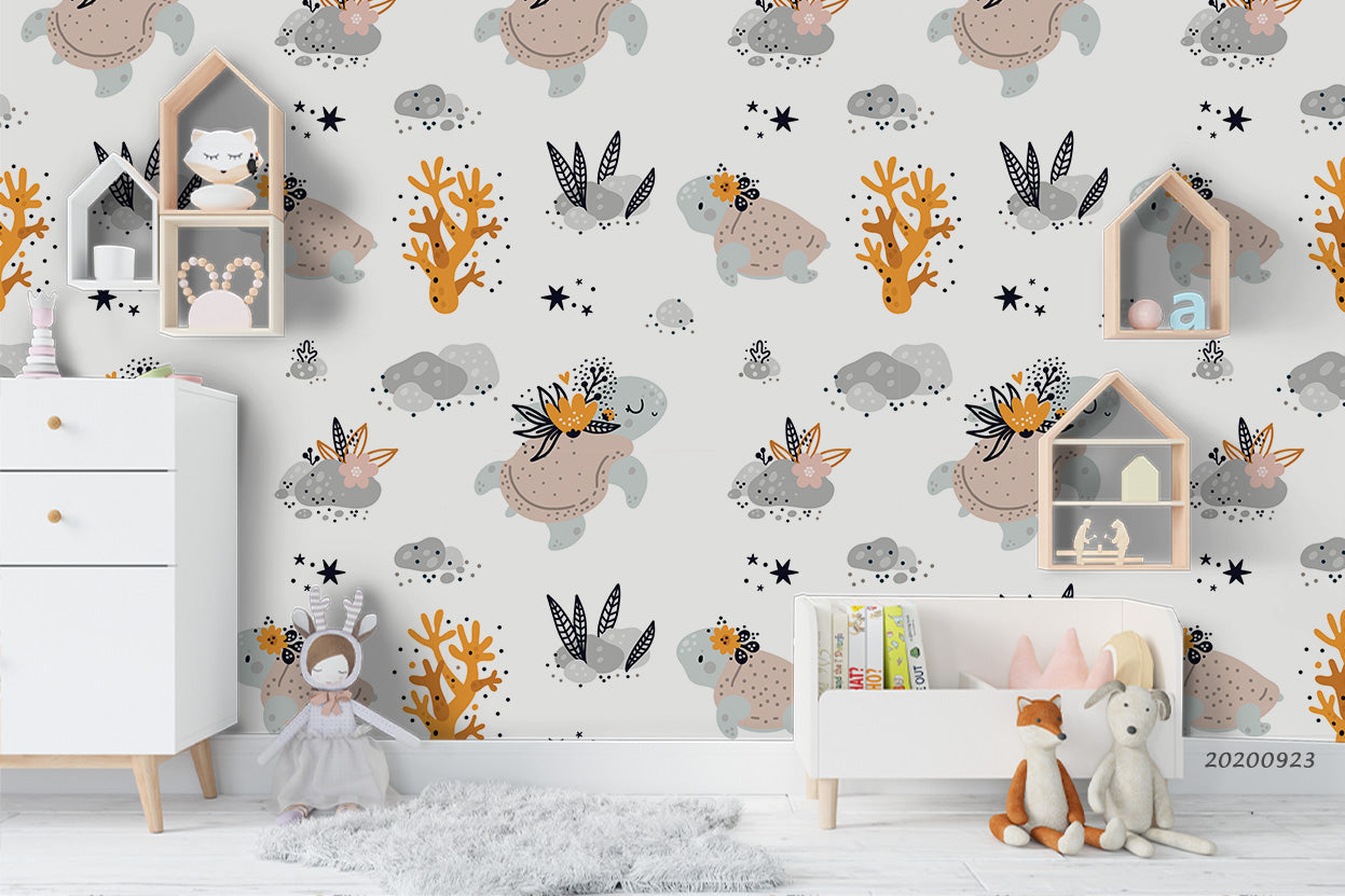 3D Sea Ocean Turtle Animals Wall Mural Wallpaper Wj 3172