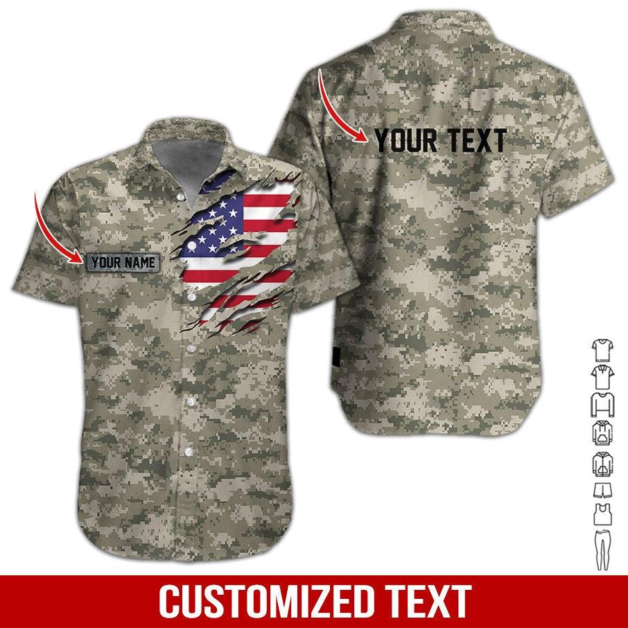 Proud To Be A Soldier Custom Name Hawaii Shirt For Men Women Ha501