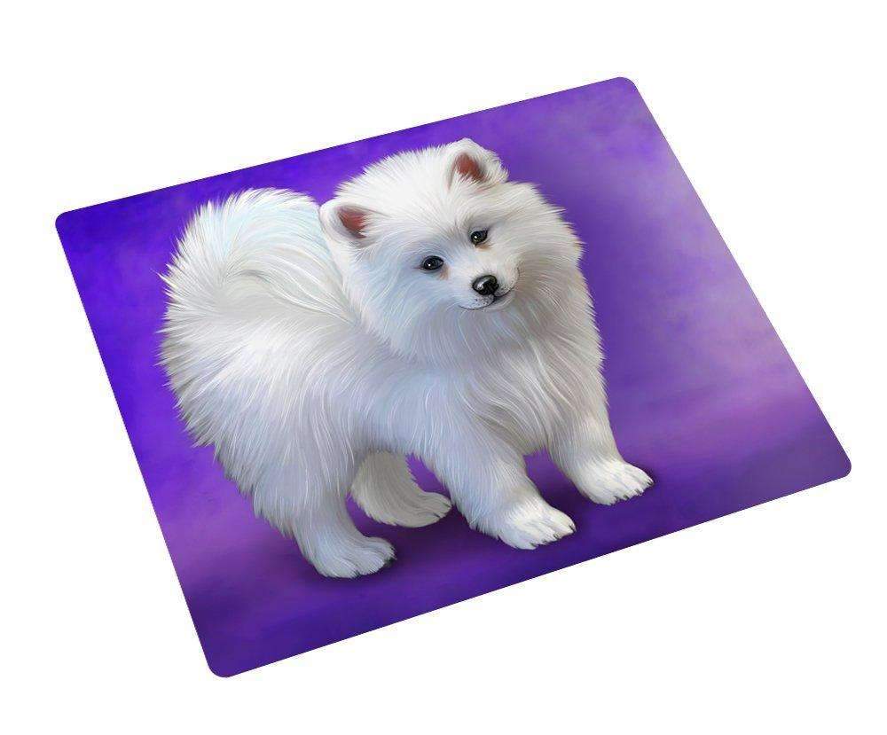 American Eskimo Puppy Dog Art Portrait Print Woven Throw Sherpa Plush Fleece Blanket