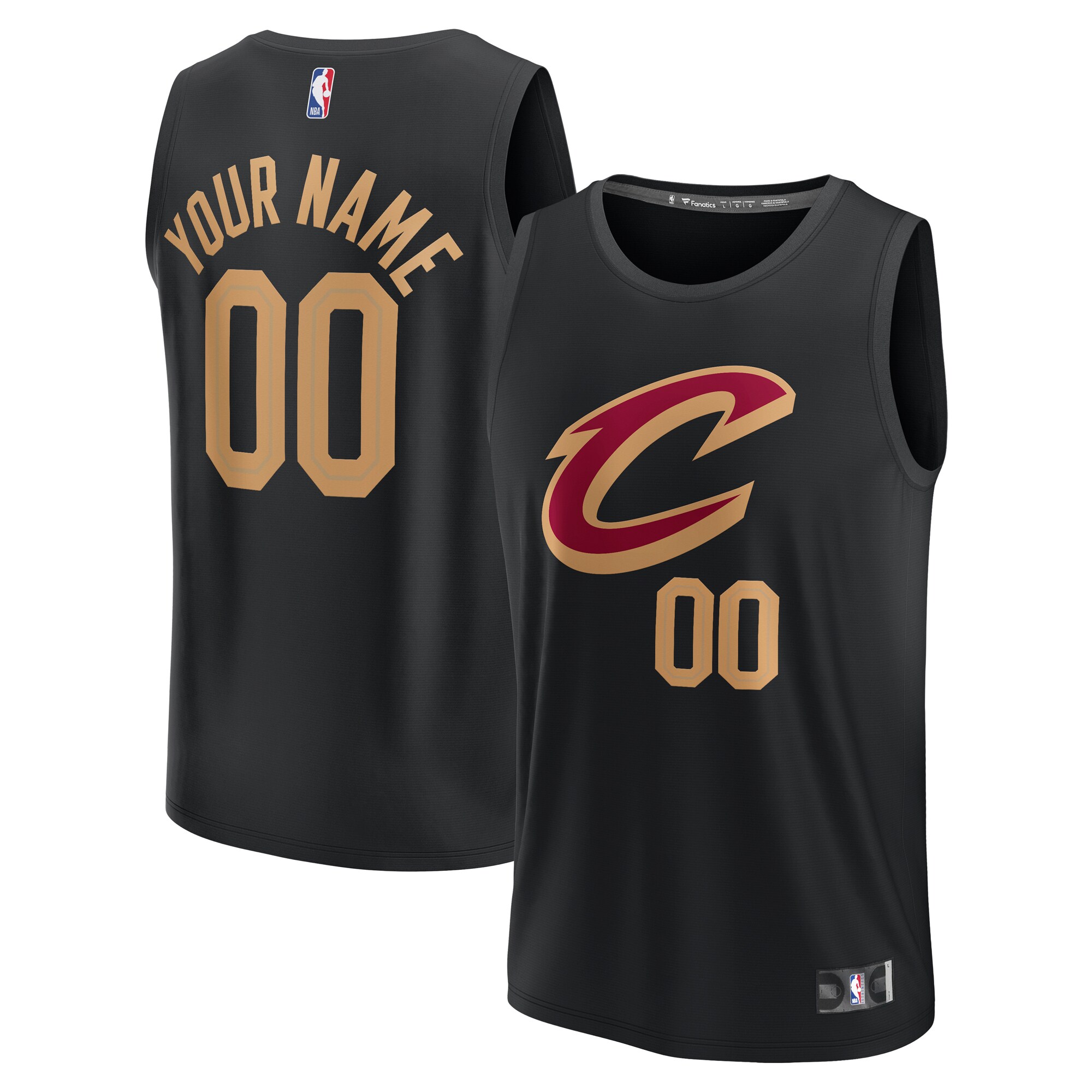 Cleveland Cavaliers Youth Fast Break Custom Jersey – Statement Edition – Black