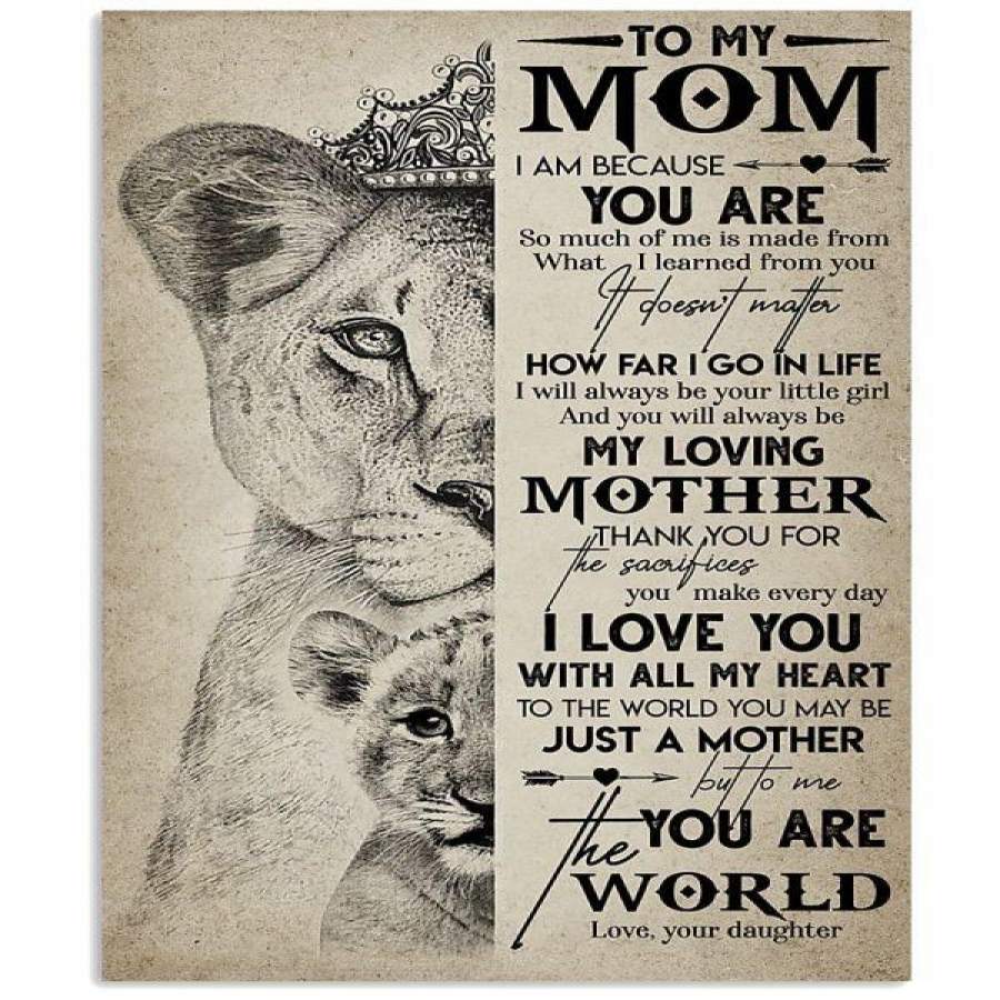 TO MY MOM, I ALWAYS LOVE YOU LION Vertical Poster