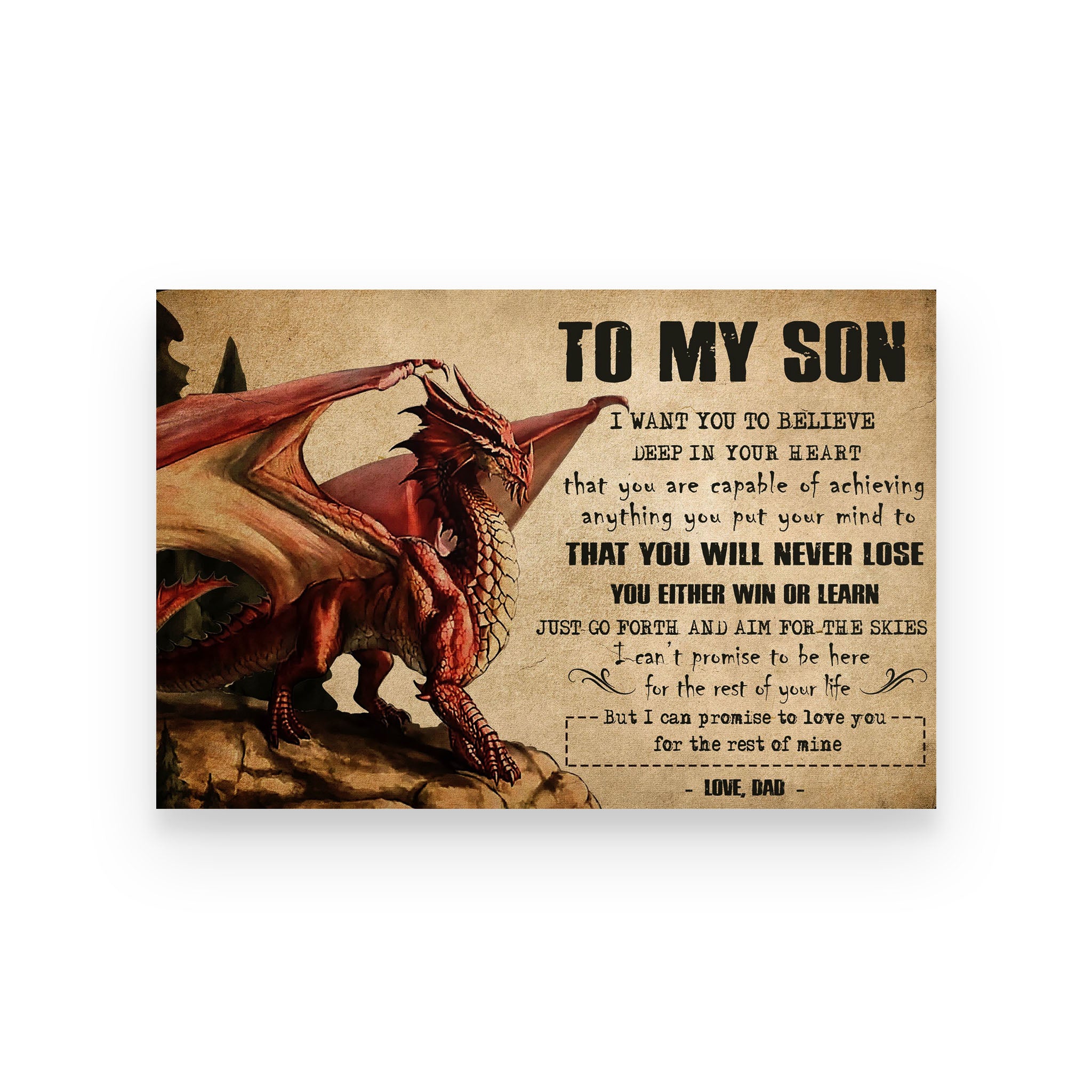 dragon poster dad to son never lose