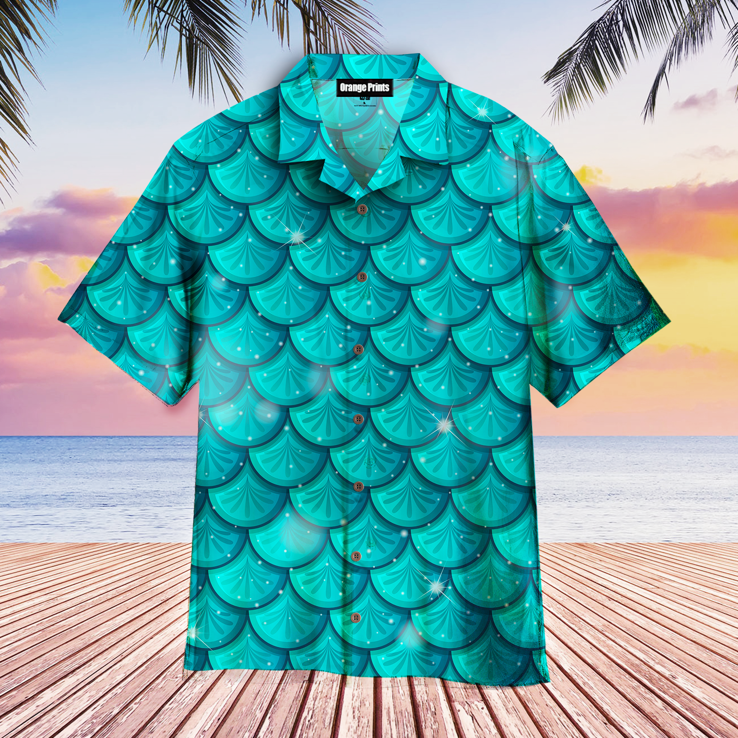 Green Mermaid Scales Aloha Hawaii Shirts For Men Women Ha94895