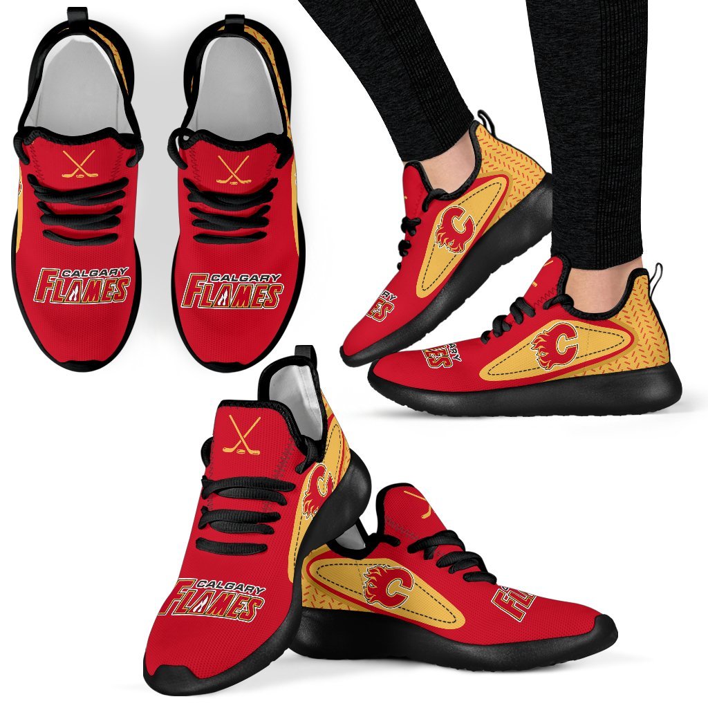 Colorful React Calgary Flames Mesh Knit Sneakers