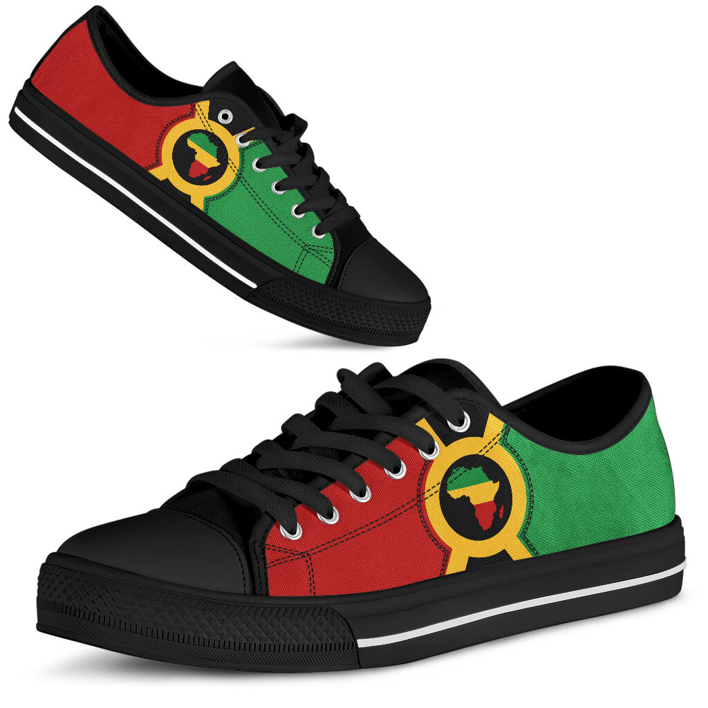 Reggae Map African American Low Top Shoes 0622