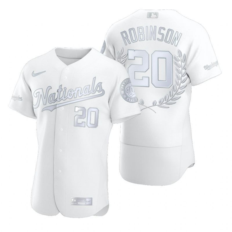 Washington Nationals Frank Robinson #20 2020 MLB White Jersey