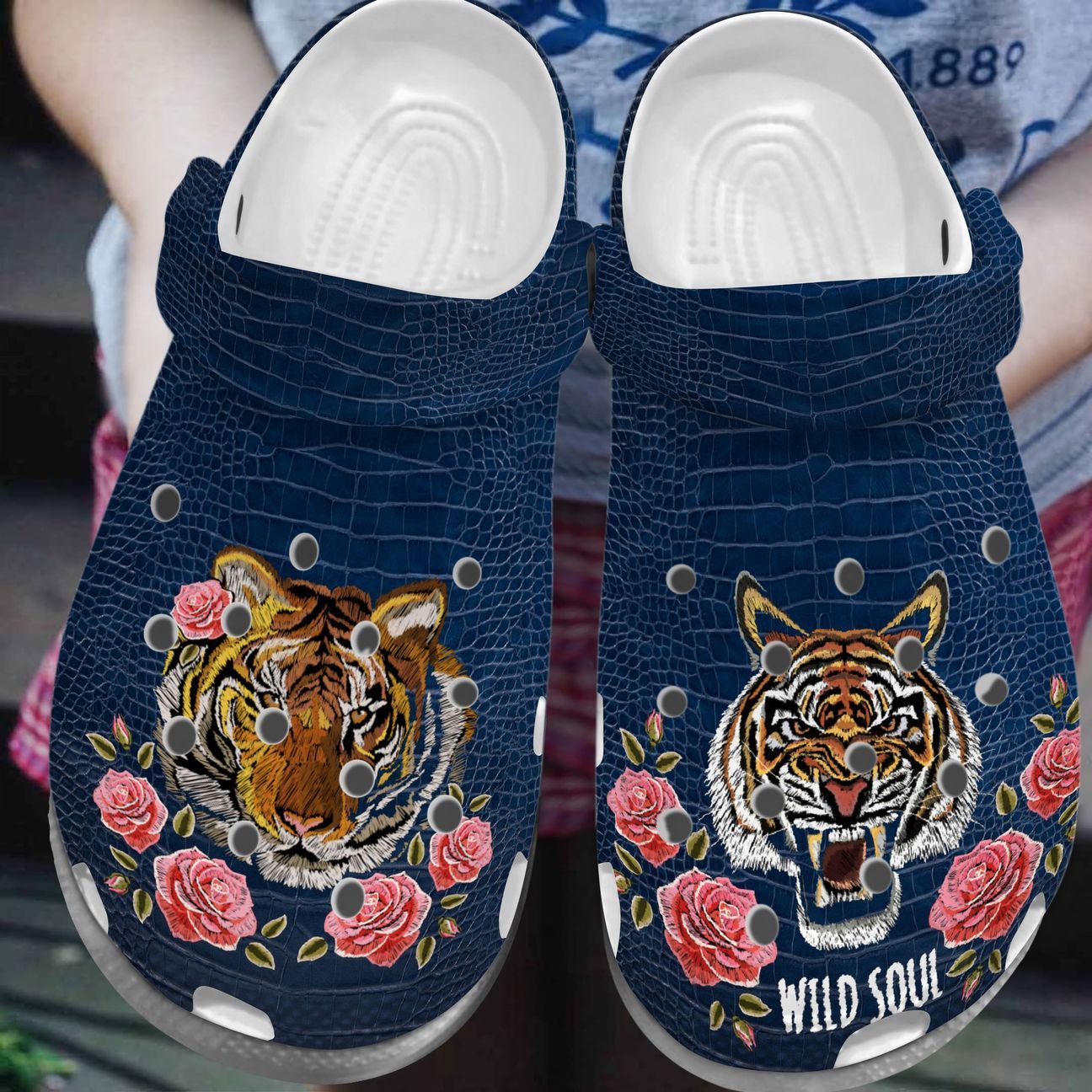 Tiger Personalized Clog, Custom Name, Text, Color, Number Fashion Style For Women, Men, Kid, Print 3D Embroidery Tiger Lux