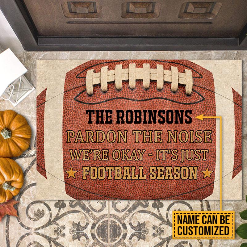 American Football Season Rugby Family Pardon The Noise Custom Doormat