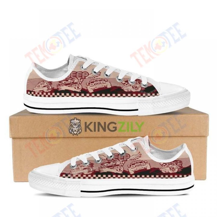 Mens Womens Jeep Christmas Low Top Shoes Custom Print Footwear Converse Sneakers TMT866